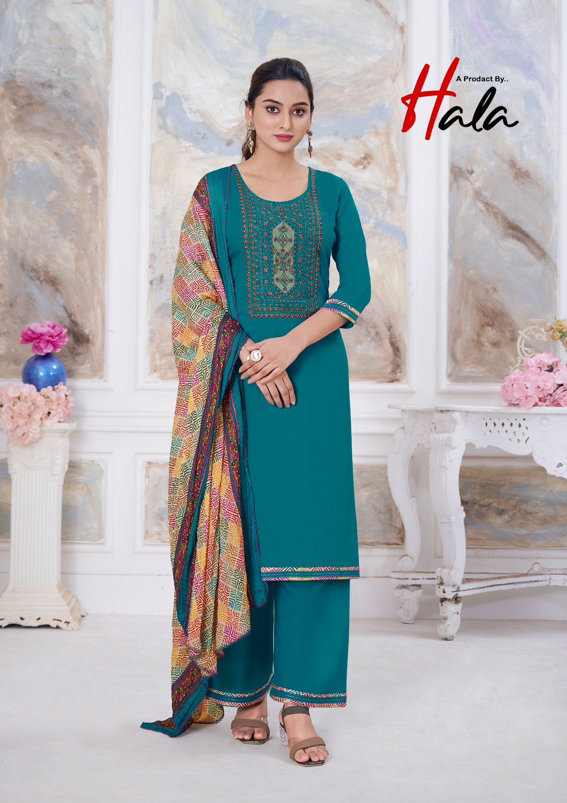 Nigaar Vol 1 By Hala Rayon Slub Dress Material Wholesale Clothing Suppliers In India
